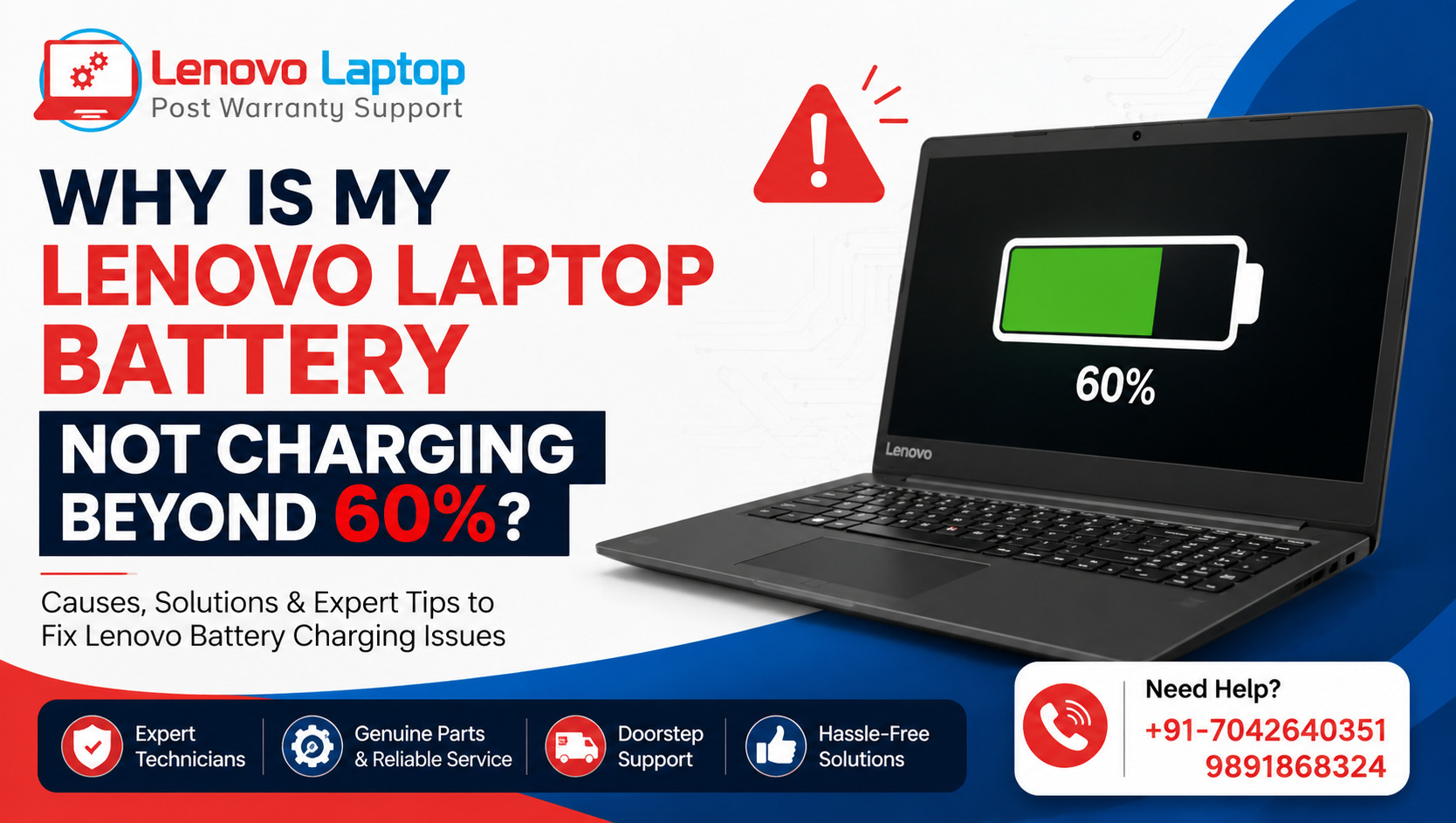 Lenovo laptop battery not charging beyond 60%